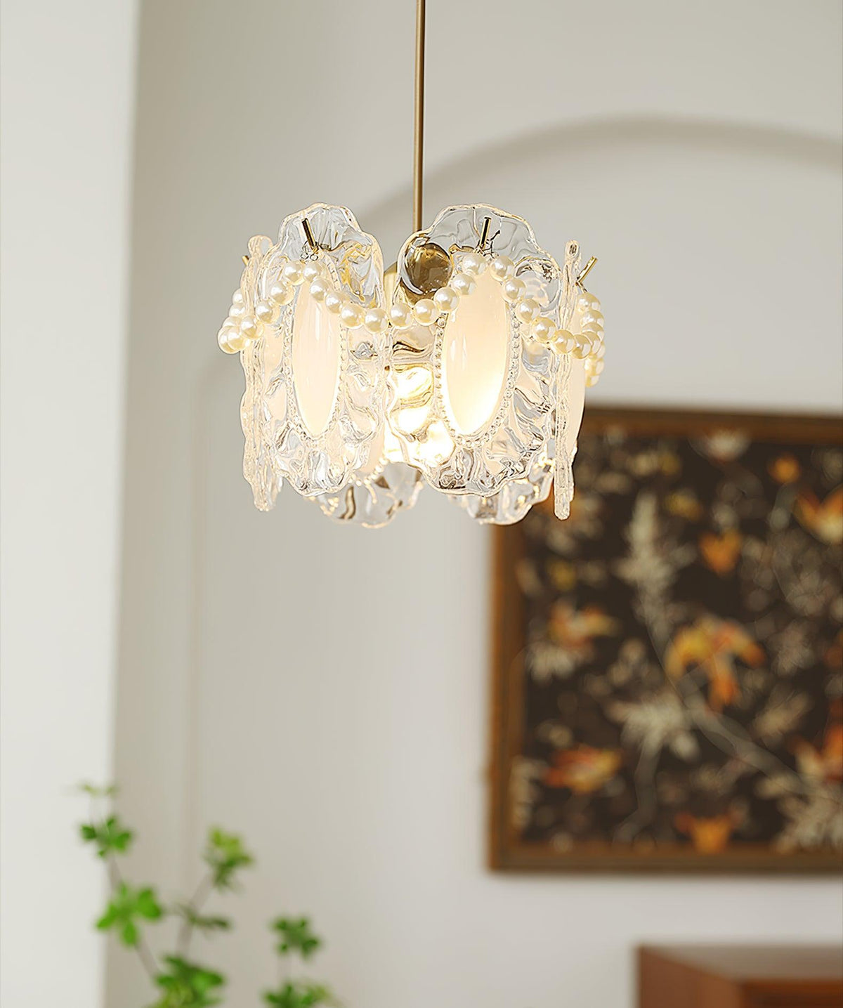 Velinette Pendelleuchte aus Glas im Glam-Industrial-Stil