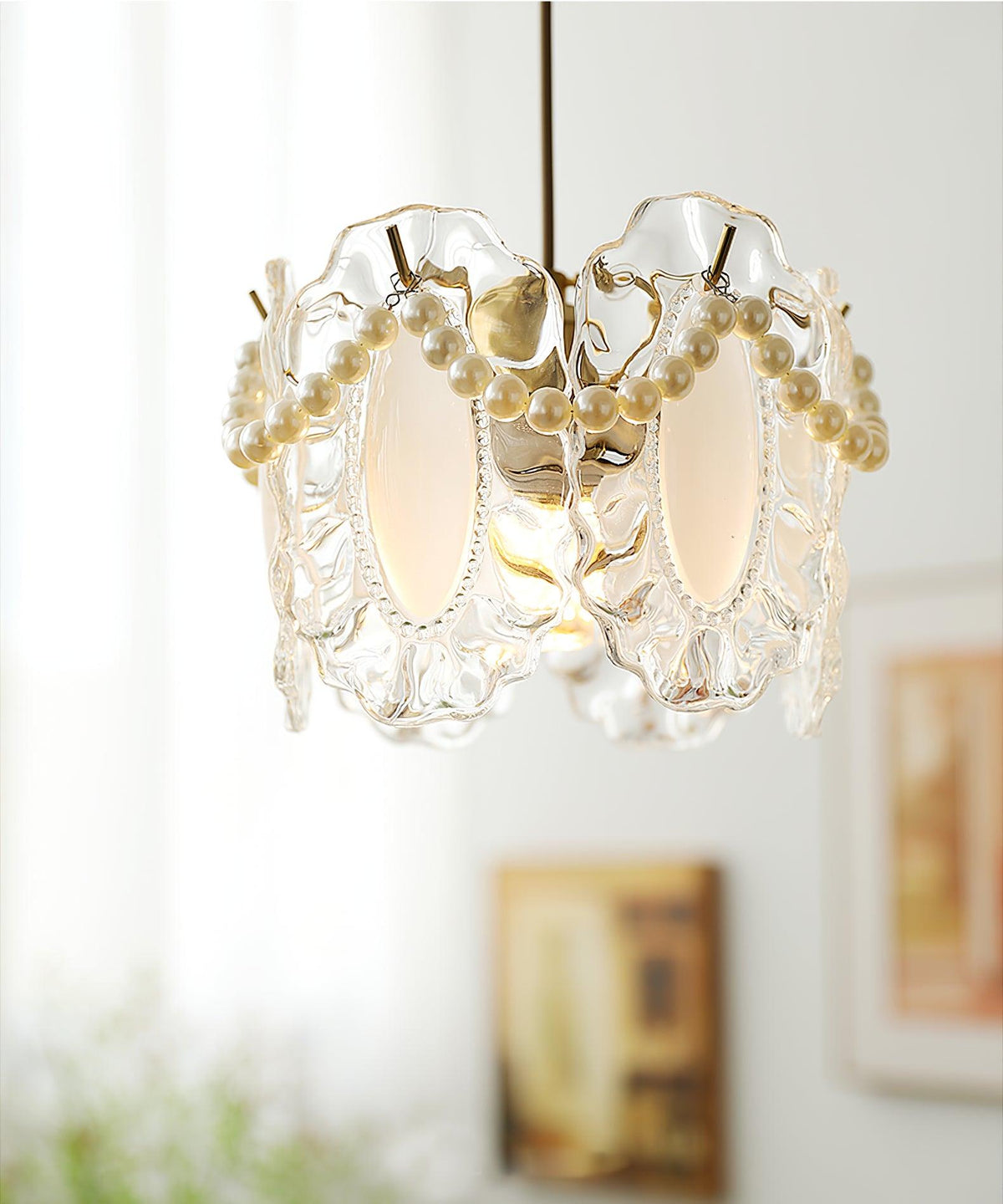 Velinette Pendelleuchte aus Glas im Glam-Industrial-Stil
