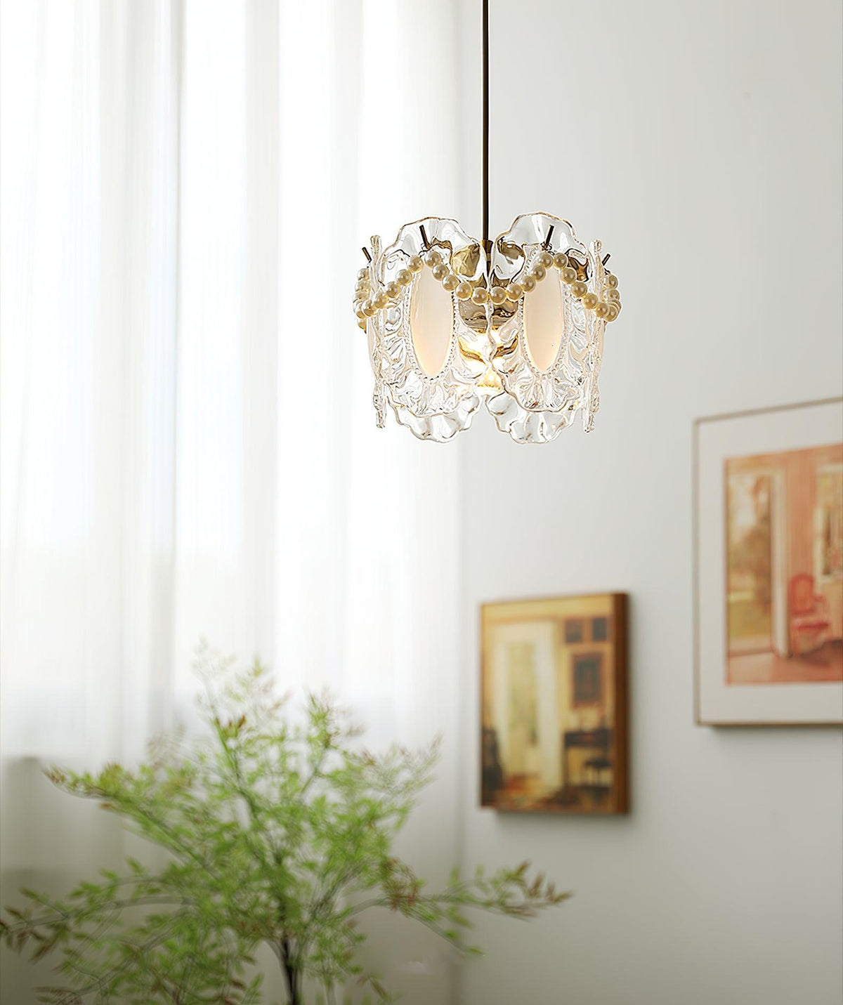 Velinette Pendelleuchte aus Glas im Glam-Industrial-Stil