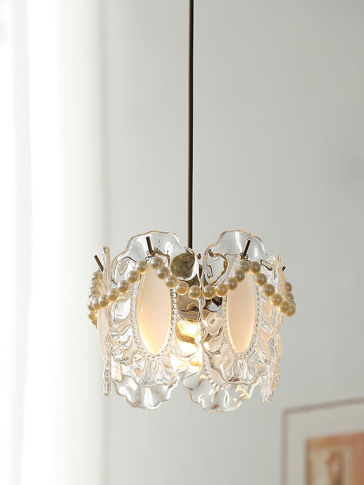 Velinette Pendelleuchte aus Glas im Glam-Industrial-Stil
