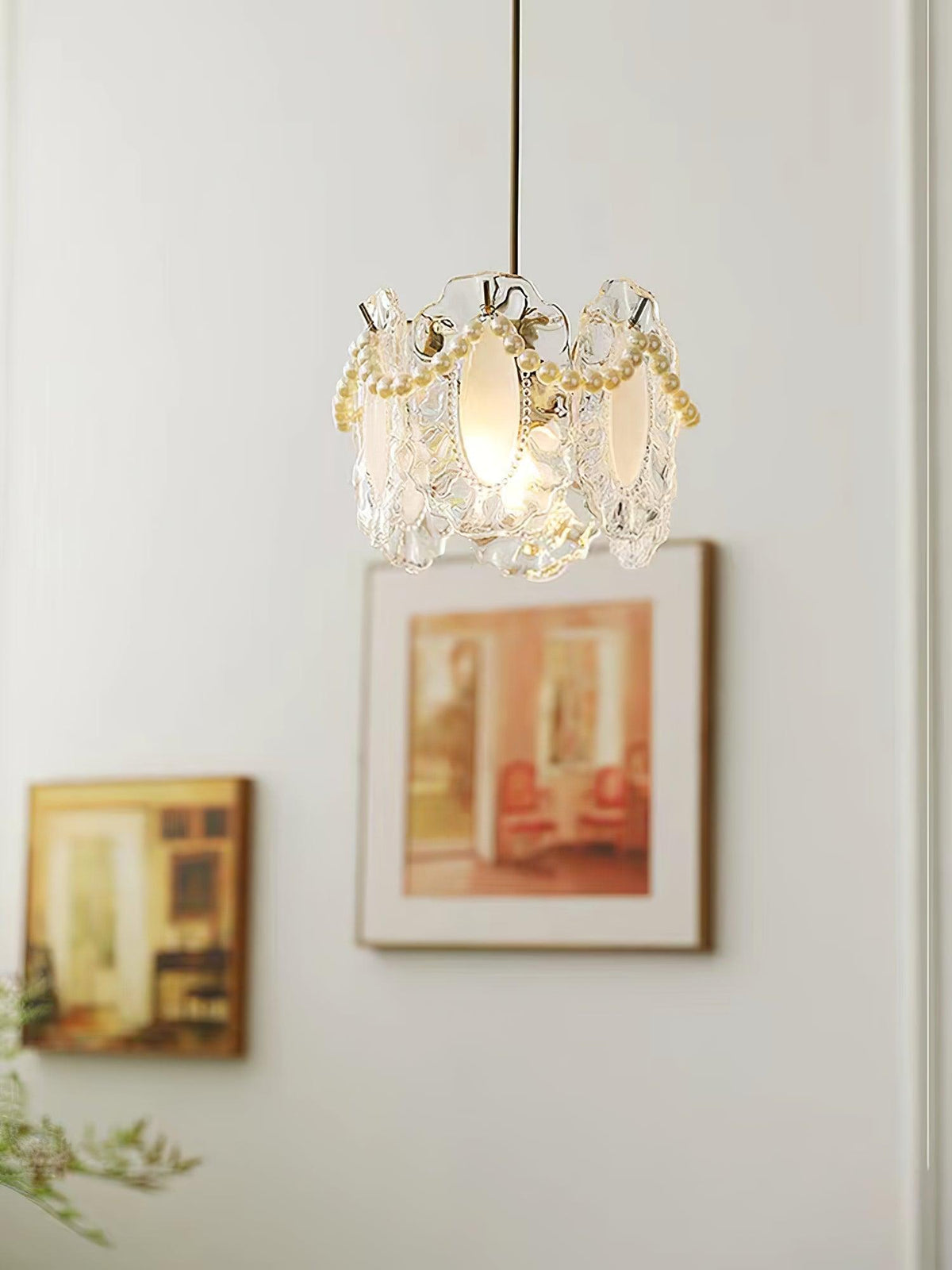 Velinette Pendelleuchte aus Glas im Glam-Industrial-Stil
