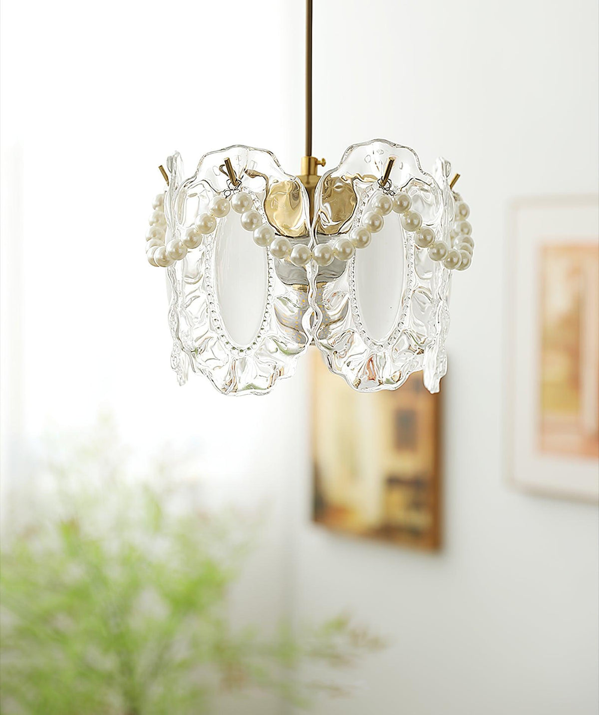 Velinette Pendelleuchte aus Glas im Glam-Industrial-Stil