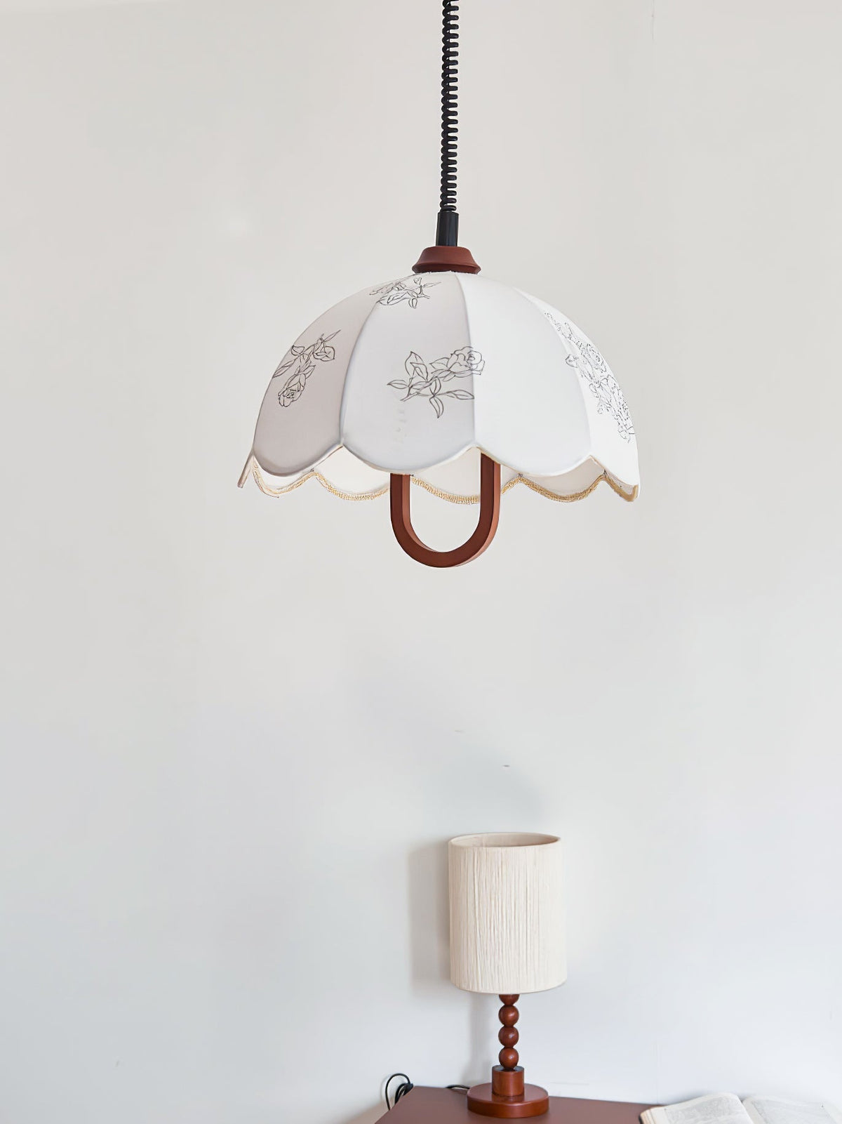 Elvaraine Vintage Pendelleuchte aus Holz