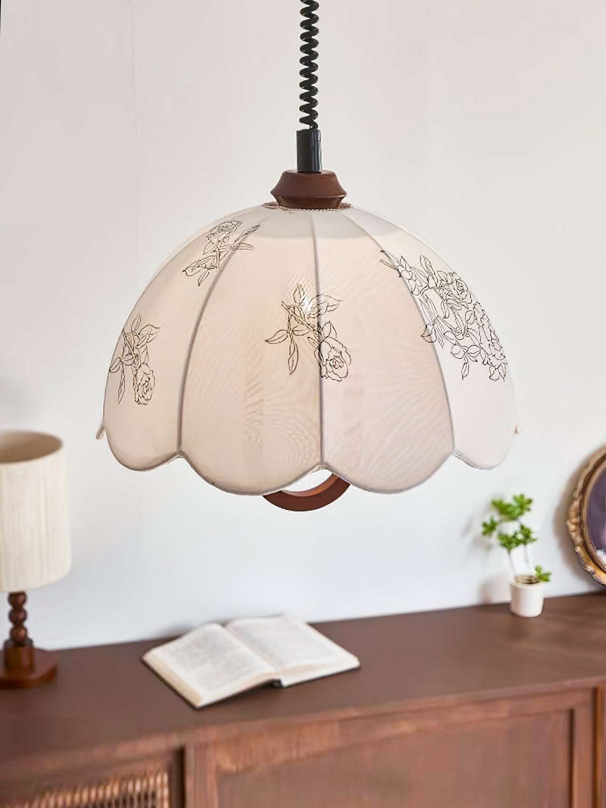 Elvaraine Vintage Pendelleuchte aus Holz