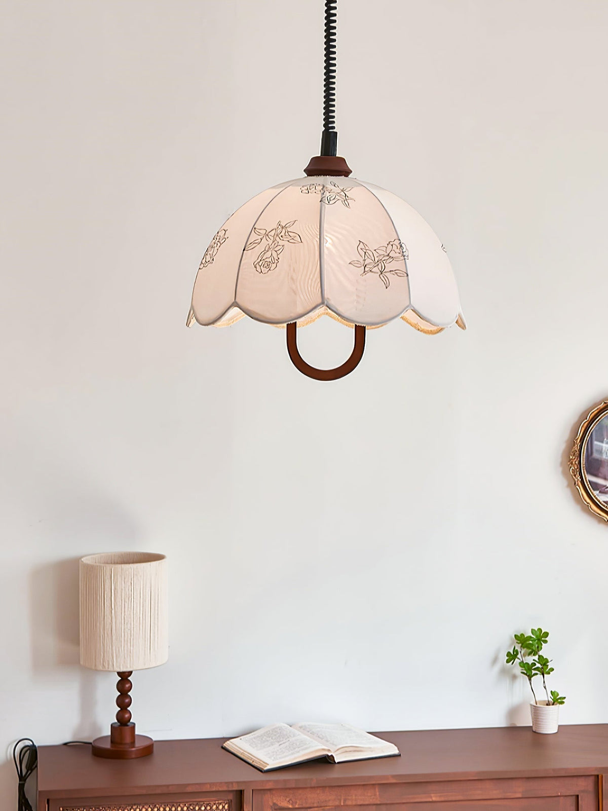 Elvaraine Vintage Pendelleuchte aus Holz