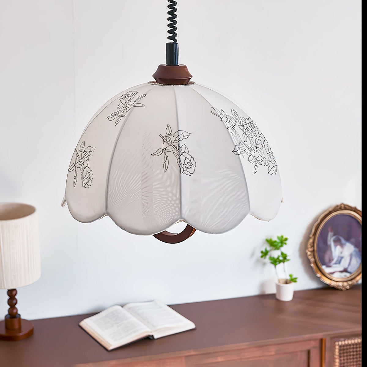 Elvaraine Vintage Pendelleuchte aus Holz