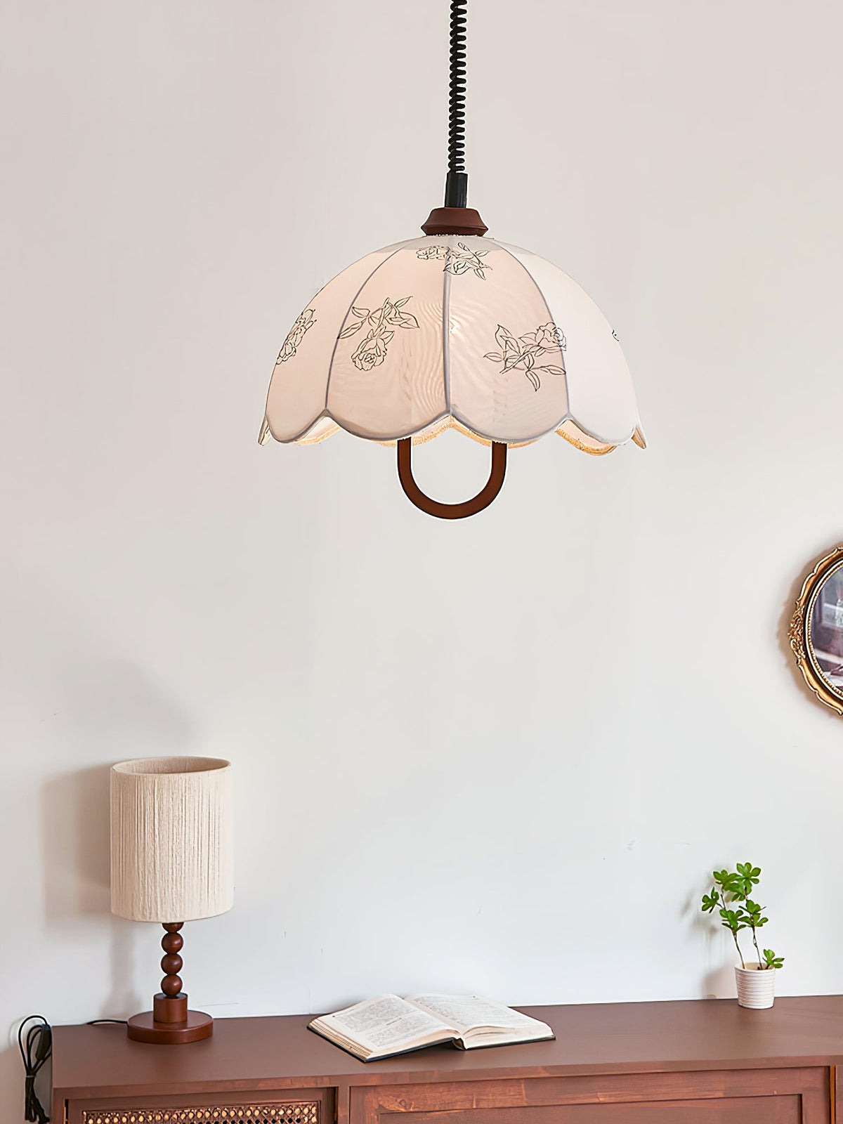 Elvaraine Vintage Pendelleuchte aus Holz
