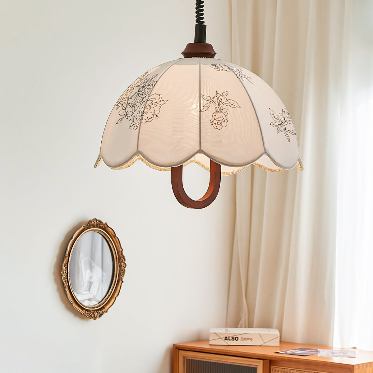 Elvaraine Vintage Pendelleuchte aus Holz