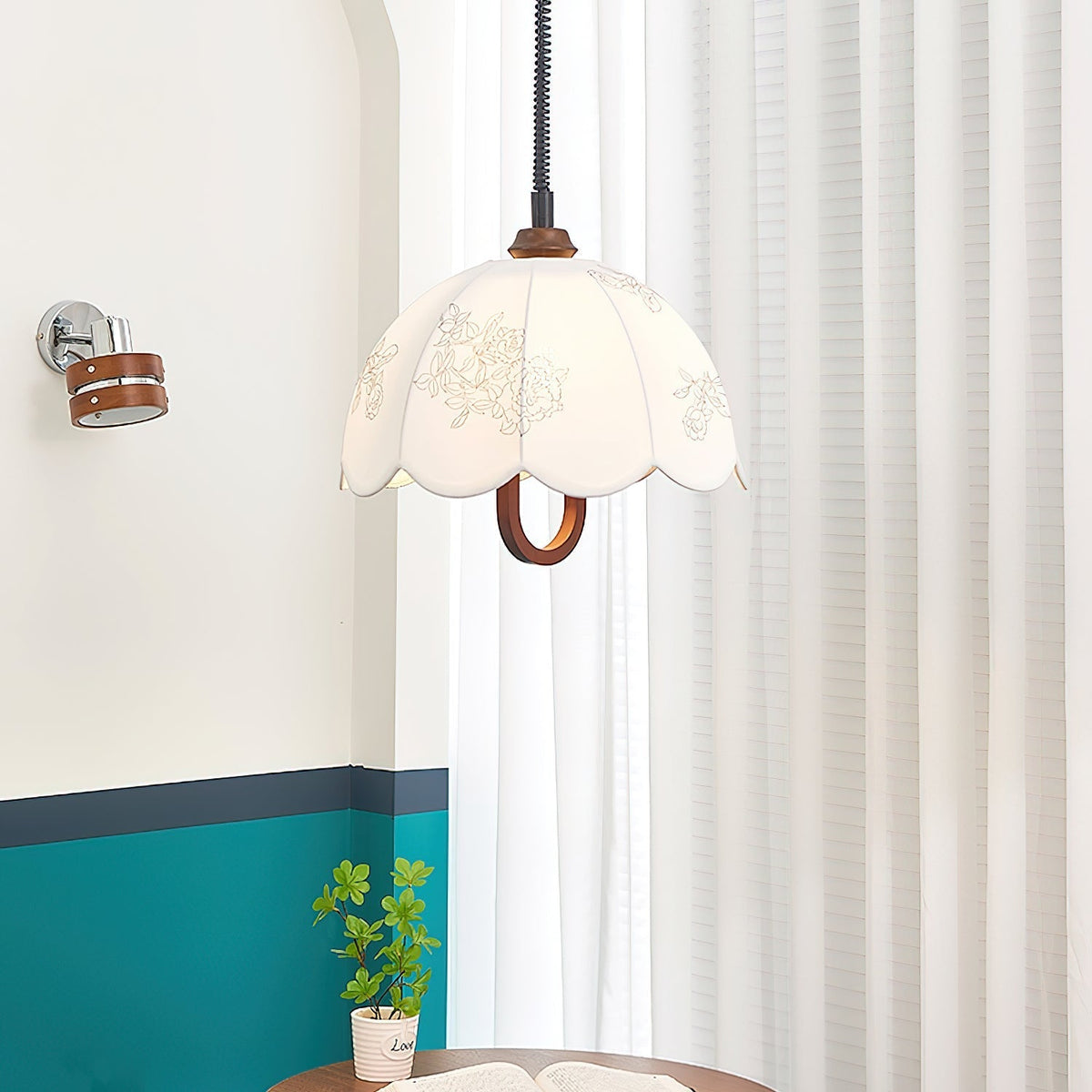 Elvaraine Vintage Pendelleuchte aus Holz