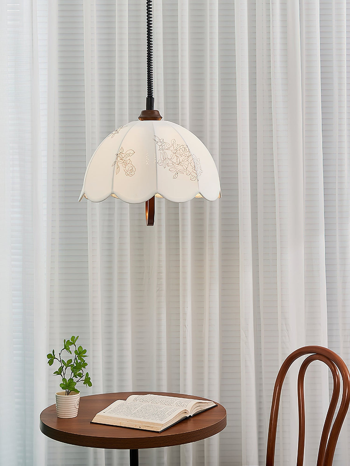 Elvaraine Vintage Pendelleuchte aus Holz