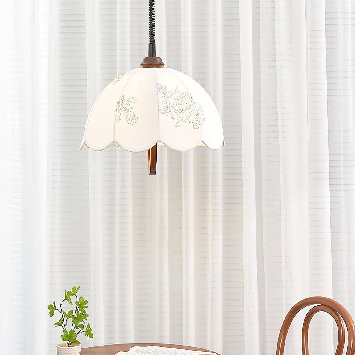 Elvaraine Vintage Pendelleuchte aus Holz