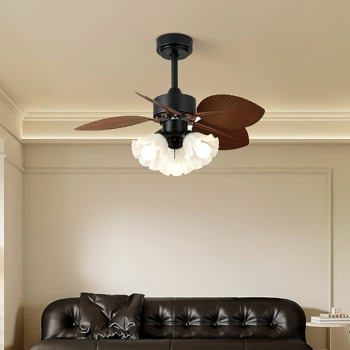 Rosalyn Vintage Holz Deckenventilator mit Beleuchtung