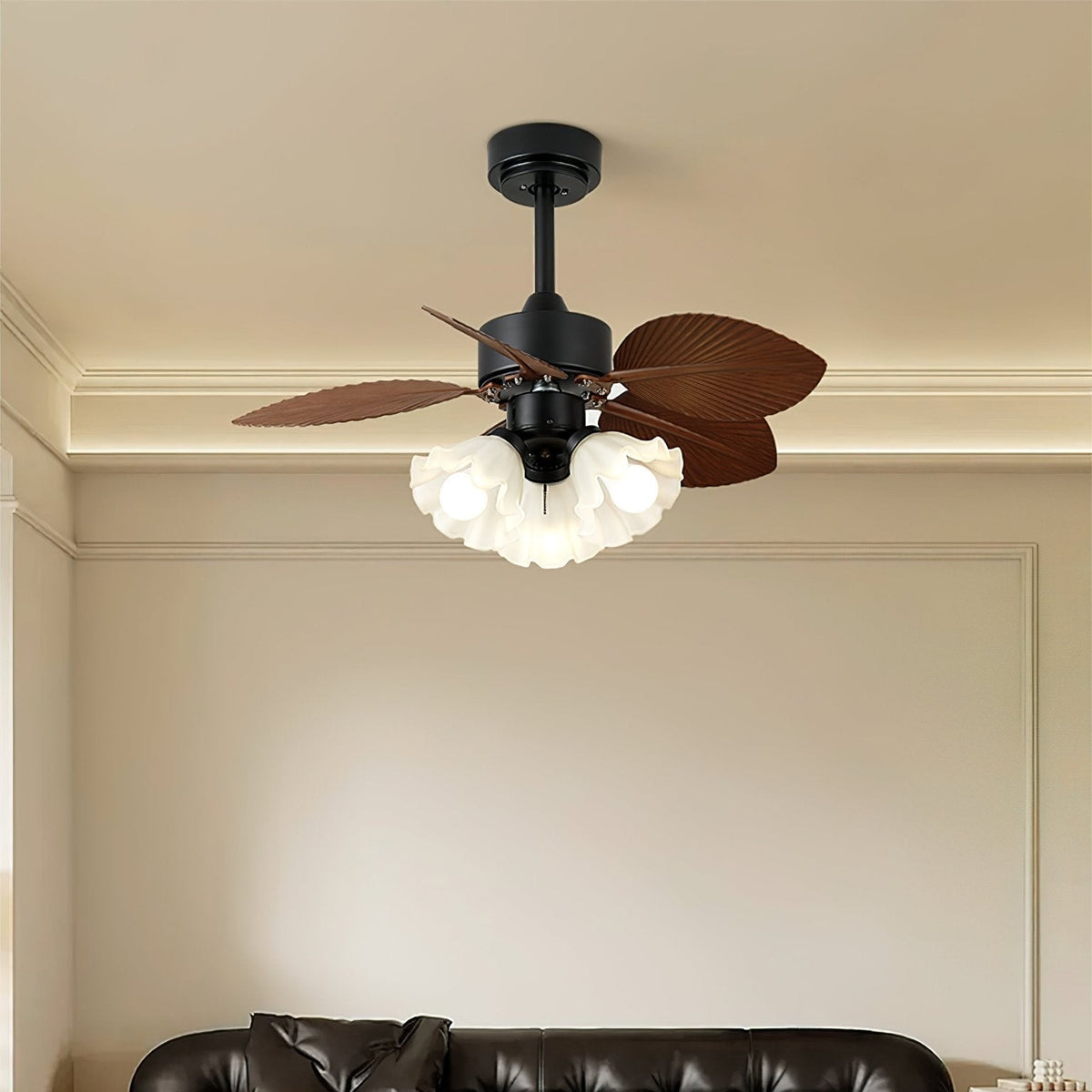 Rosalyn Vintage Holz Deckenventilator mit Beleuchtung