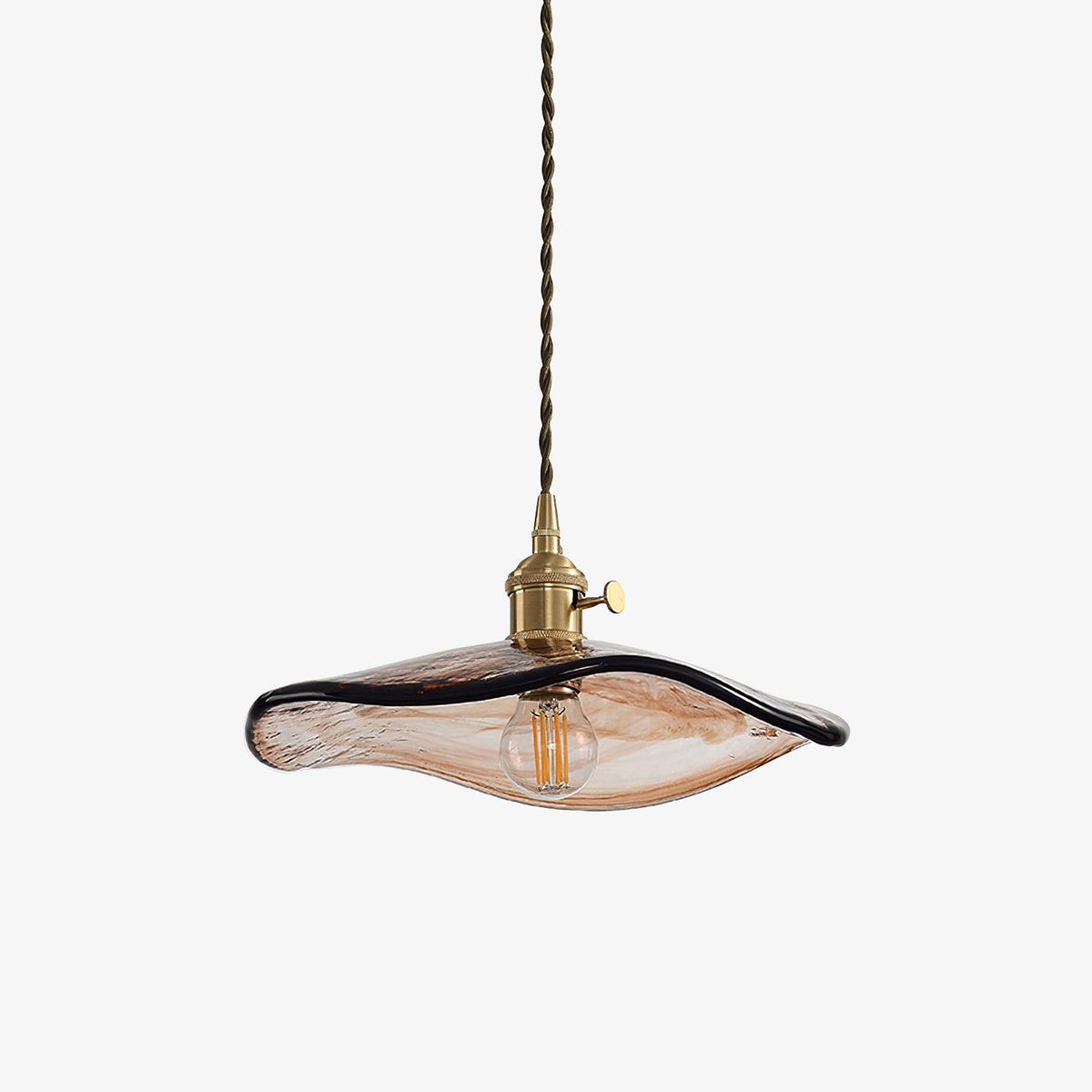 Celorise Pendelleuchte aus Glas in Braun für Wohnzimmer | Luxus