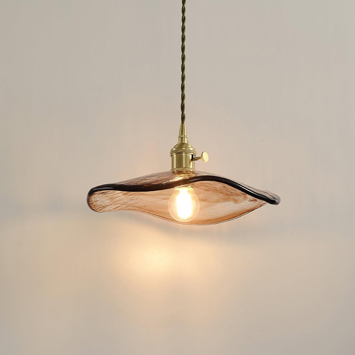 Celorise Pendelleuchte aus Glas in Braun für Wohnzimmer | Luxus