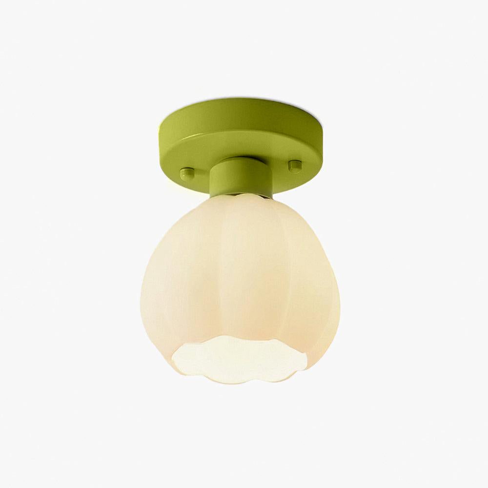 Zevinora Blumenlampenschirm Glas Halbe Deckenleuchte