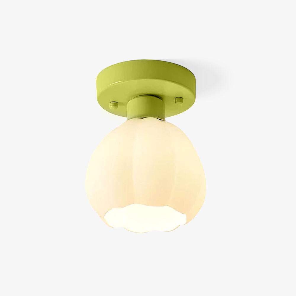Zevinora Blumenlampenschirm Glas Halbe Deckenleuchte