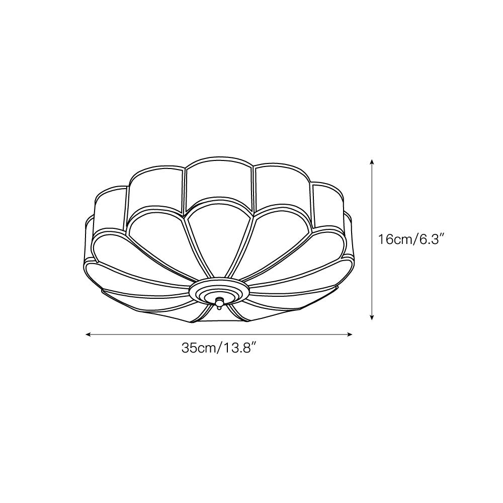 Eiroria Blumenform Messing-Glas-Deckenleuchte