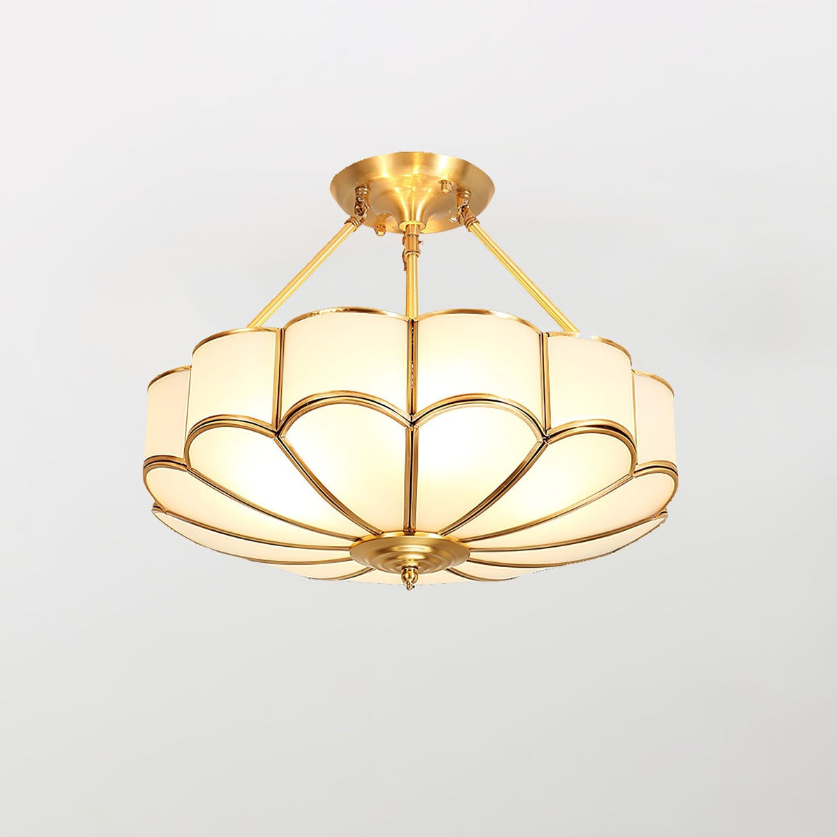 Levenor Deckenleuchte Milchglas Petal Messing Kunst