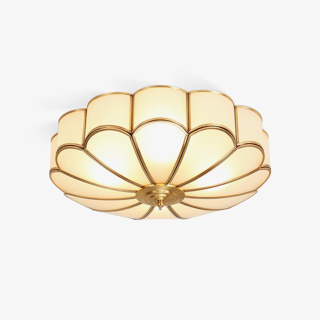 Velenena Deckenleuchte Flower Shape aus Glas in Messing