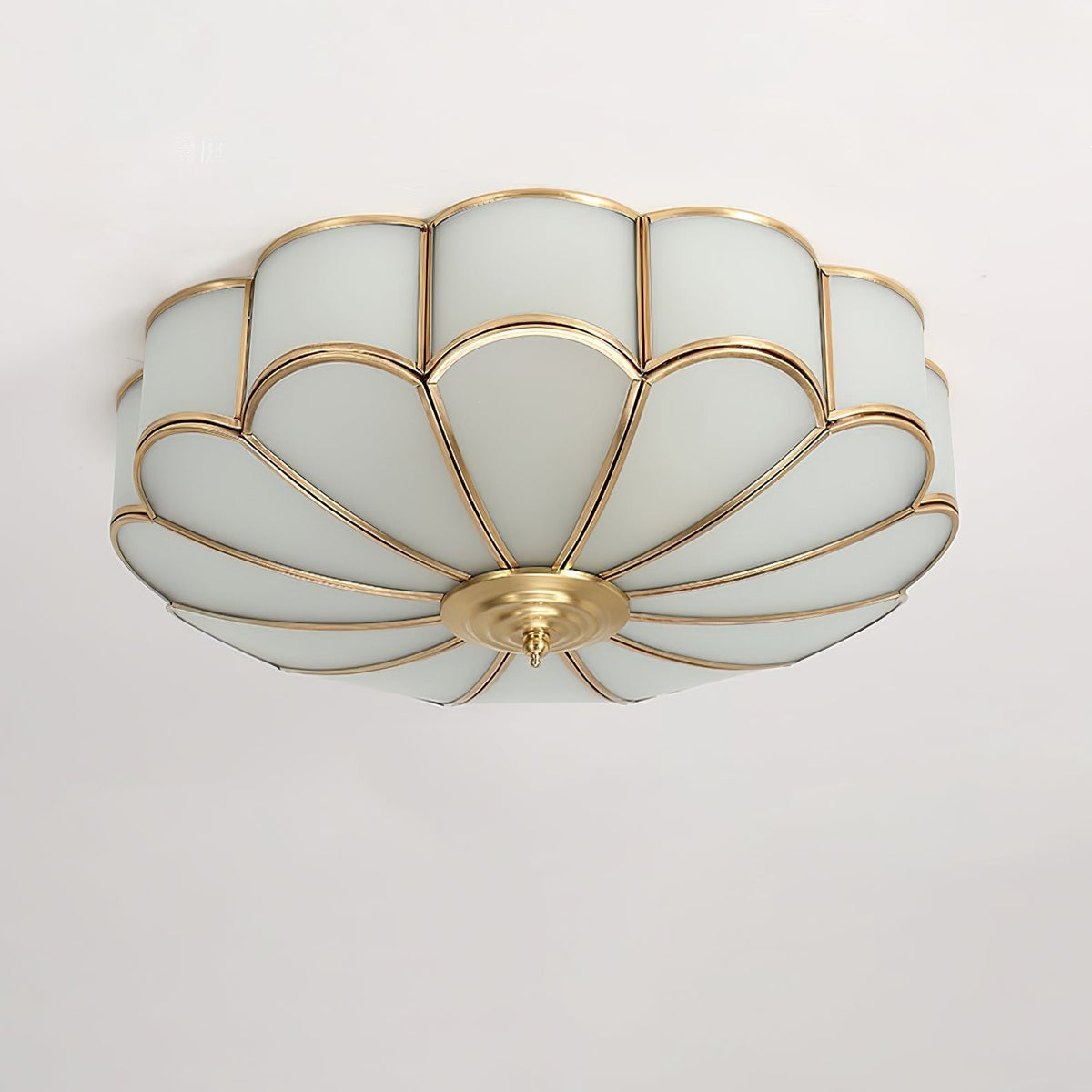 Velenena Deckenleuchte Flower Shape aus Glas in Messing