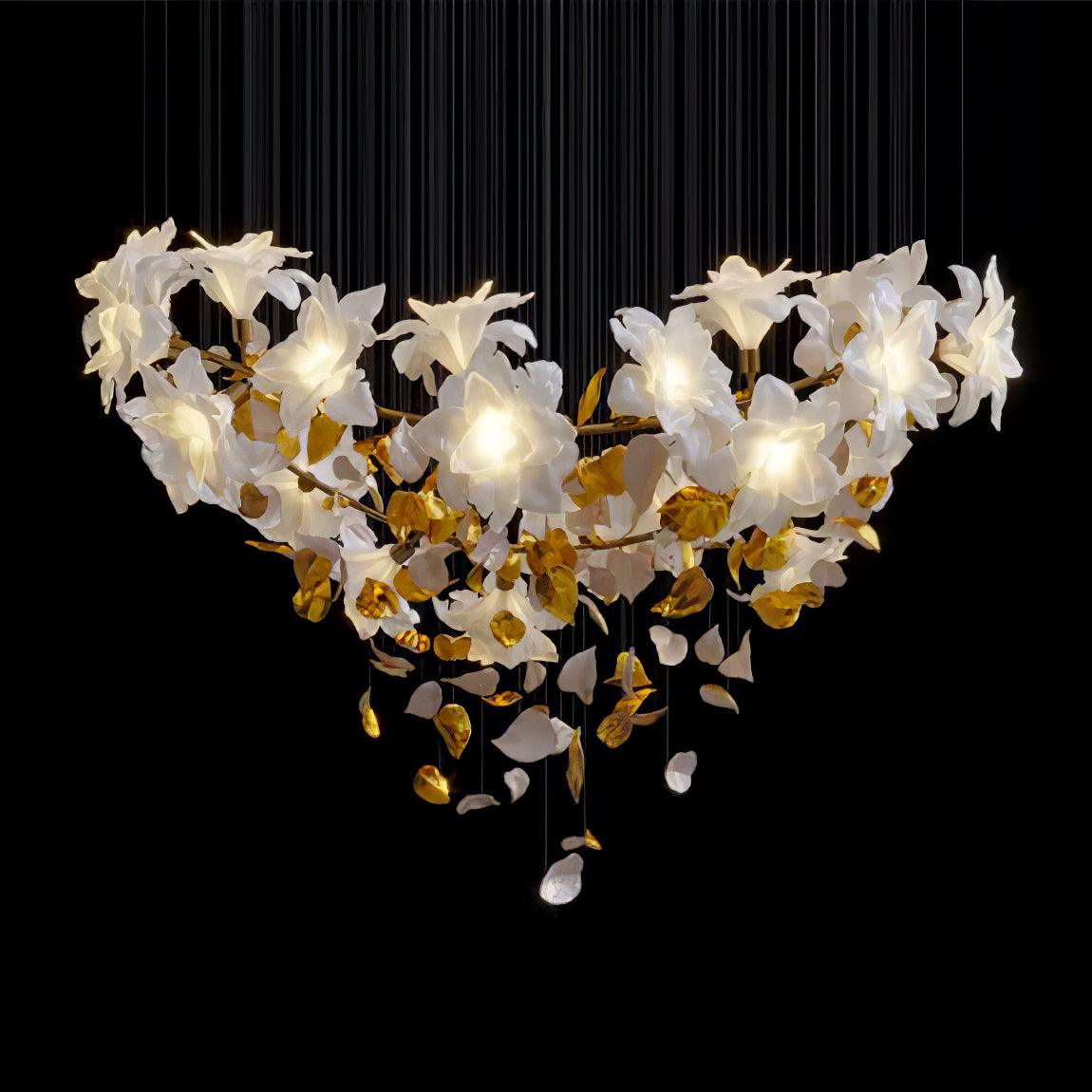 Araeos Flying Flowers Fluttering Kronleuchter aus Messing