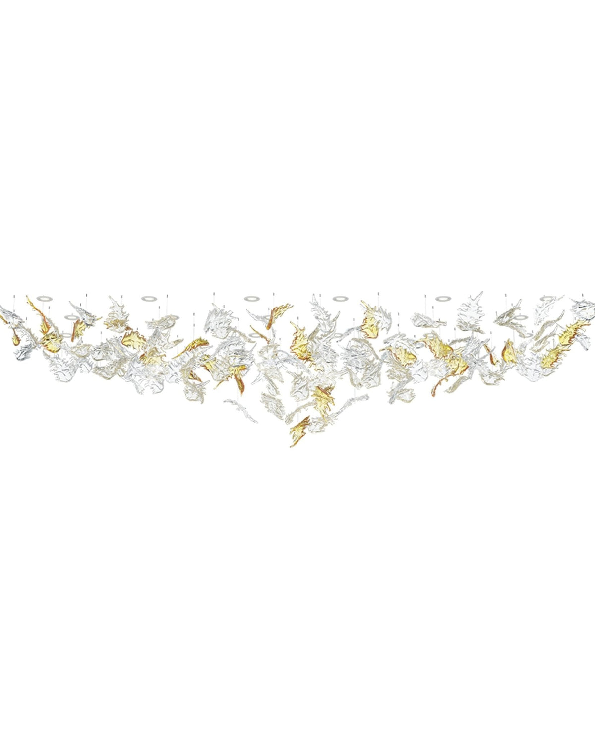 Cosolion Bird Kronleuchter aus Bernstein und transparentem Glas