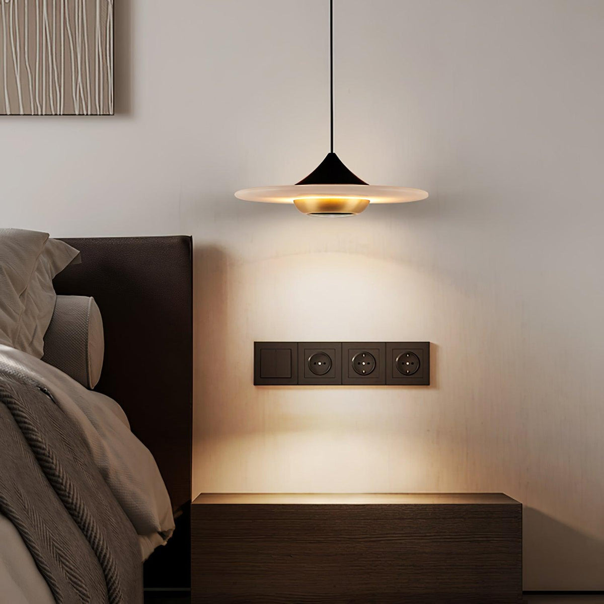 Avelyn Pendelleuchte aus Marmor im Cozy-Design | Gold & Schwarz & Weißer Marmor