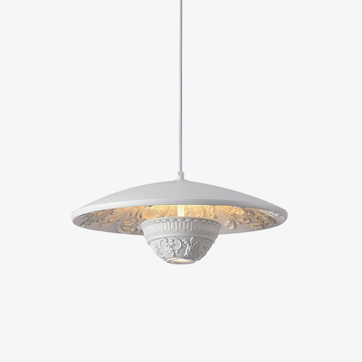 Jhel Pendelleuchte aus Kunstharz im Flying Saucer-Design