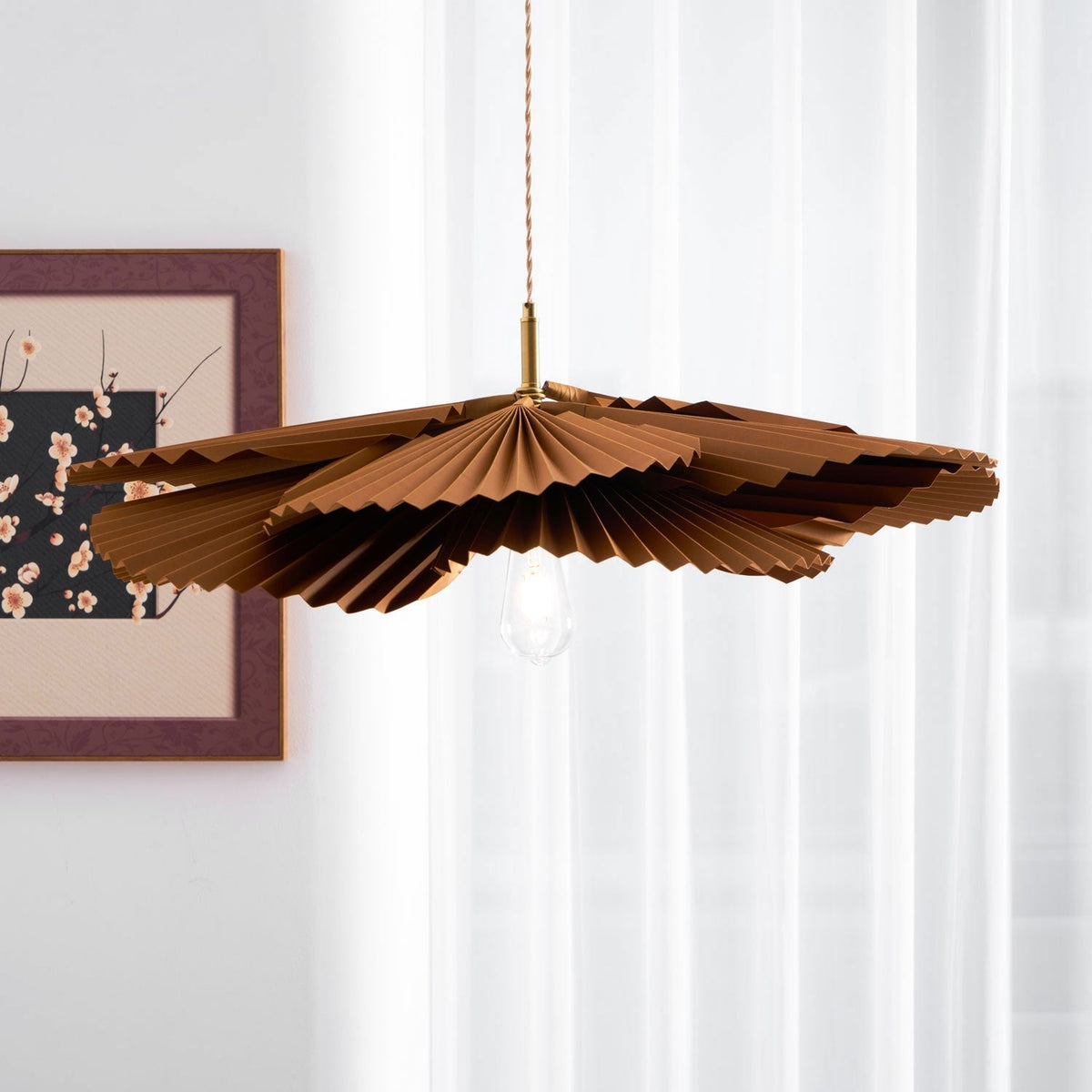 Wilto Pendelleuchte Lotus-Blatt gefalteter Papier floral