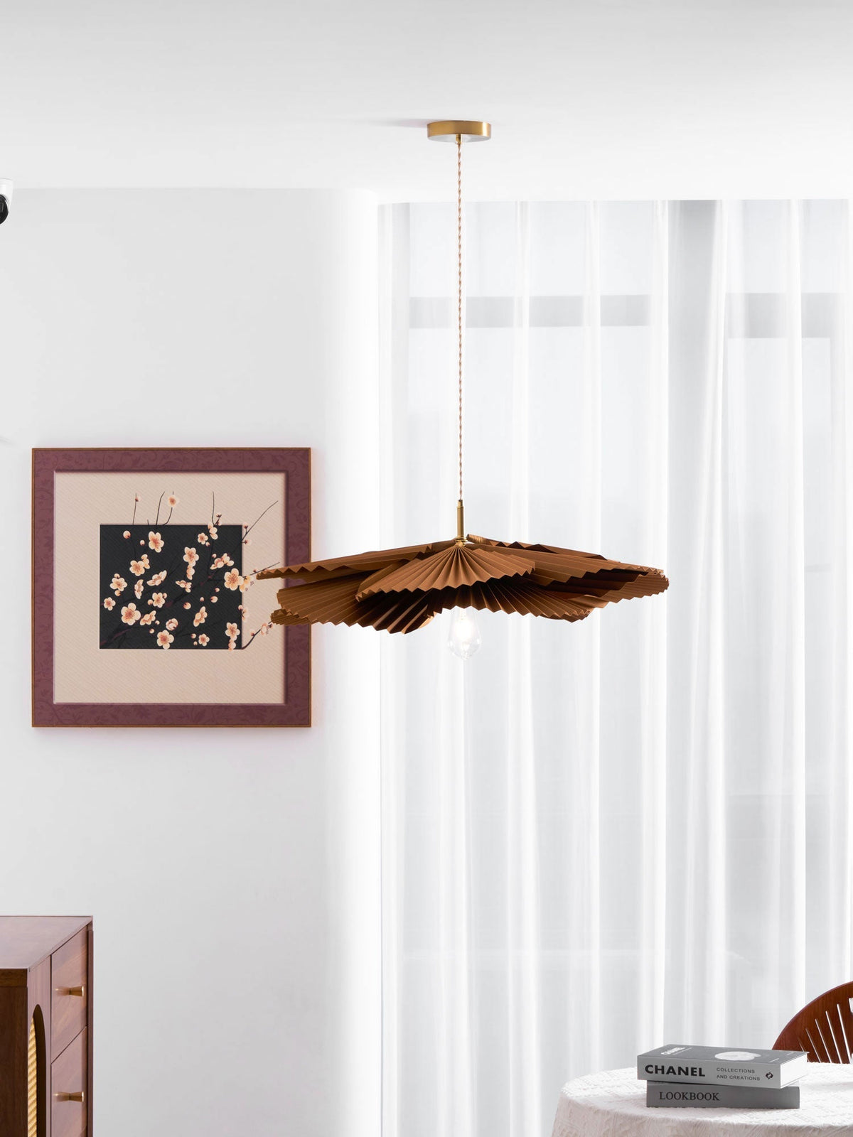 Wilto Pendelleuchte Lotus-Blatt gefalteter Papier floral
