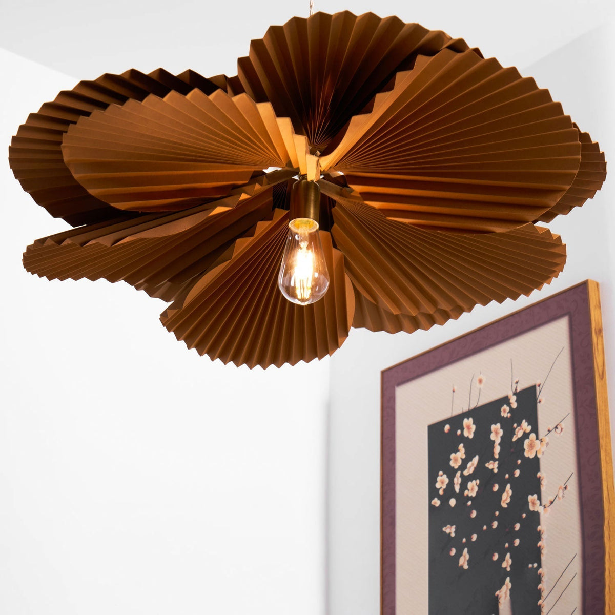 Wilto Pendelleuchte Lotus-Blatt gefalteter Papier floral