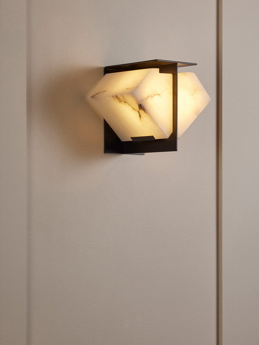 Albanelia Halo Alabaster-Wandleuchte