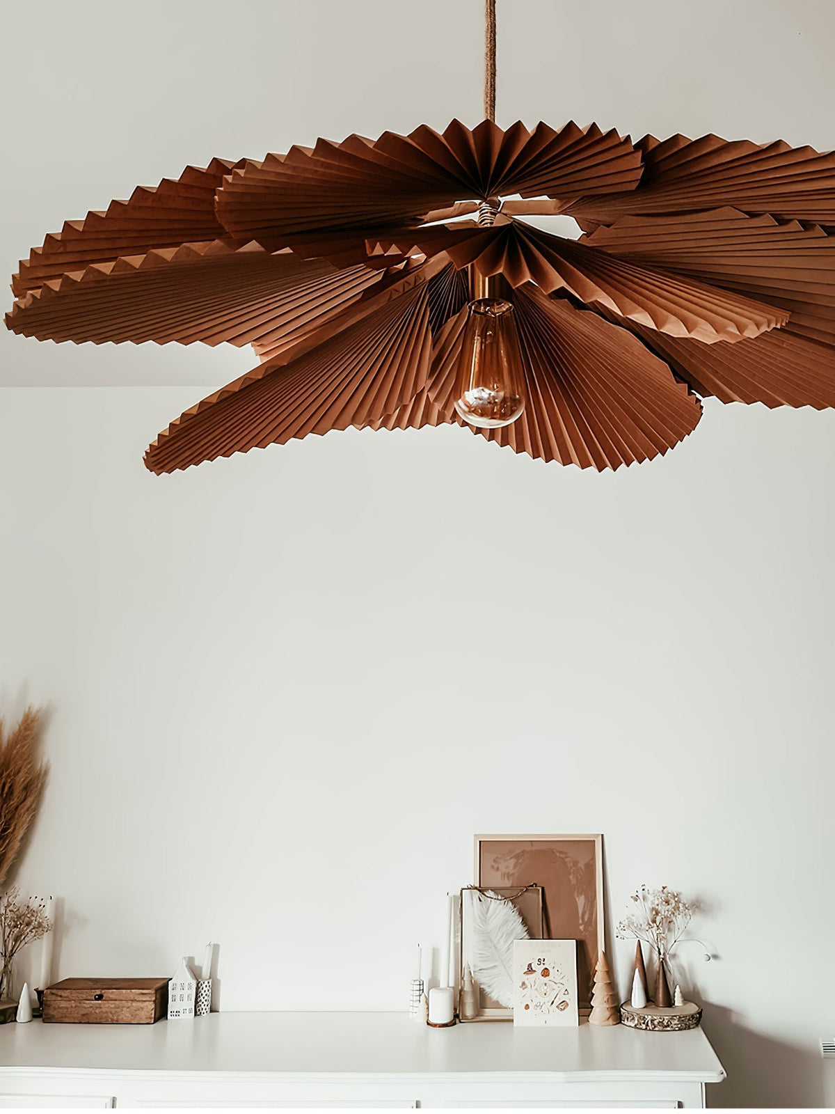 Wilto Pendelleuchte Lotus-Blatt gefalteter Papier floral