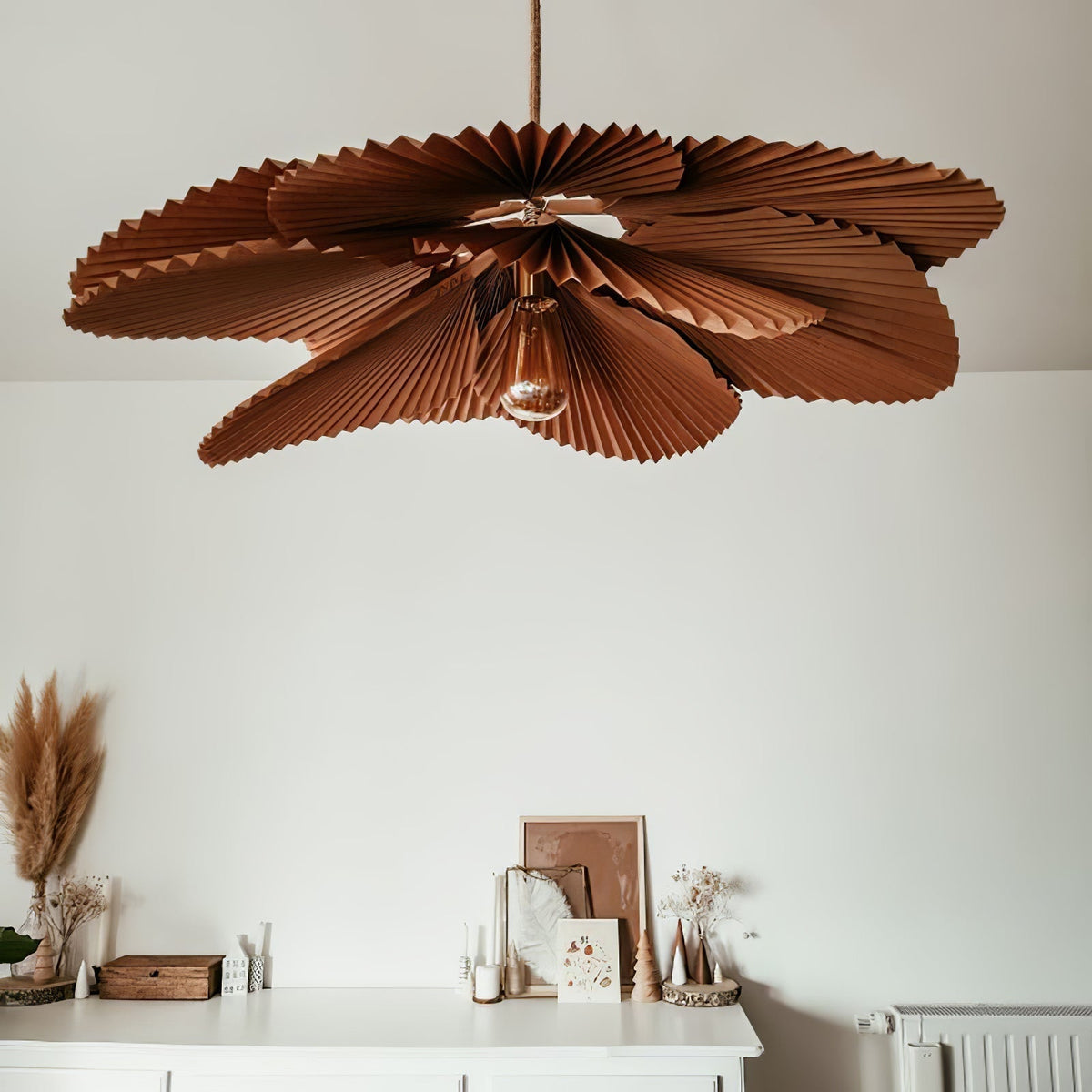 Wilto Pendelleuchte Lotus-Blatt gefalteter Papier floral