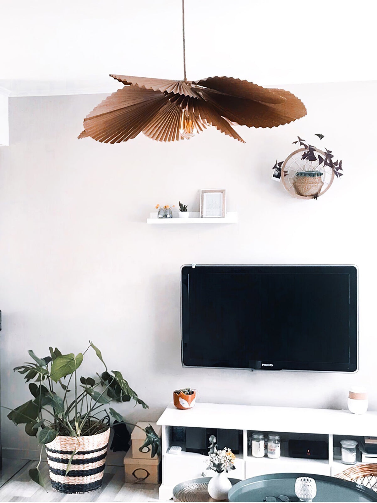 Wilto Pendelleuchte Lotus-Blatt gefalteter Papier floral
