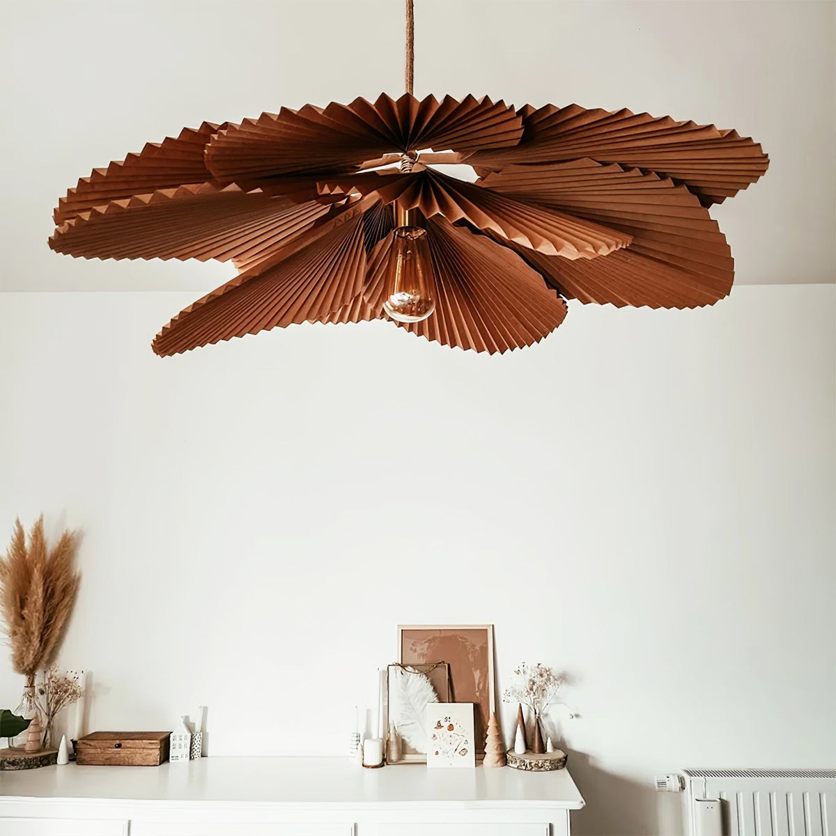 Wilto Pendelleuchte Lotus-Blatt gefalteter Papier floral
