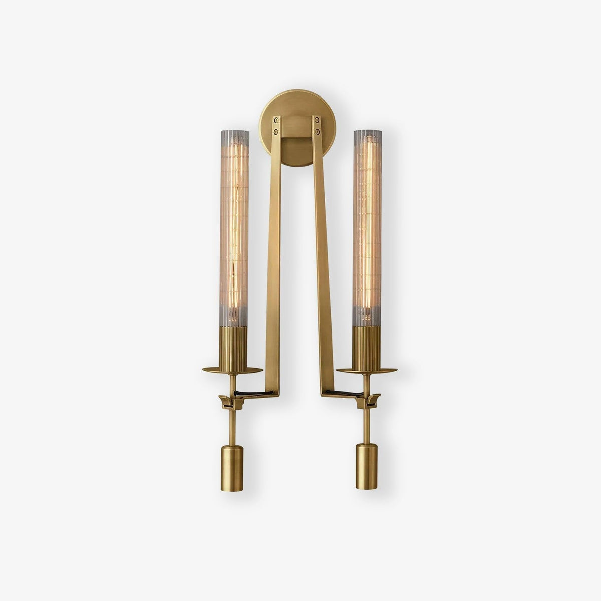 Veloora Wandleuchte Messing minimalistisch geripptes Glas