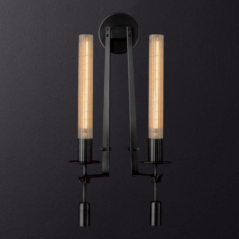 Veloora Wandleuchte Messing minimalistisch geripptes Glas