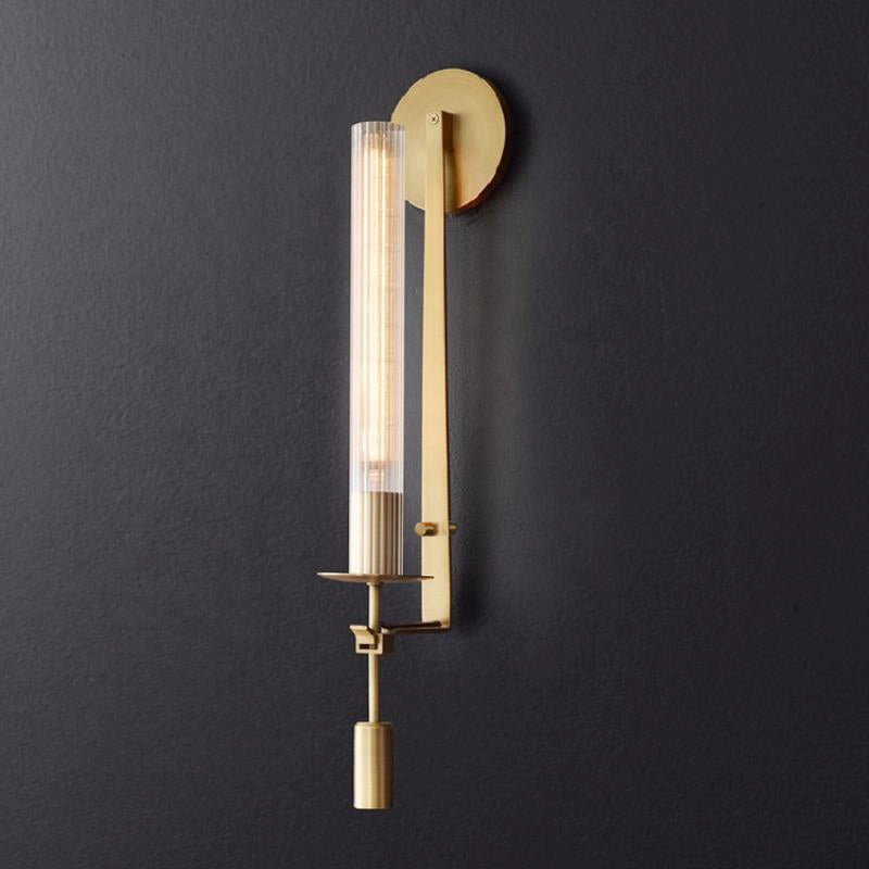 Veloora Wandleuchte Messing minimalistisch geripptes Glas