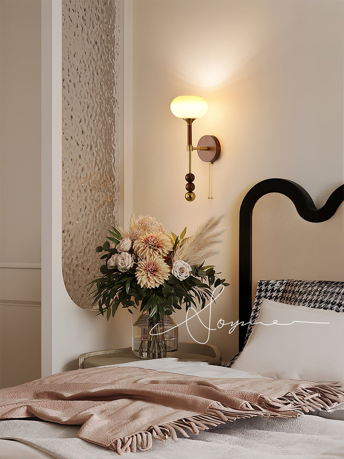 Hilda Roma Elegance Holz-Wandleuchte