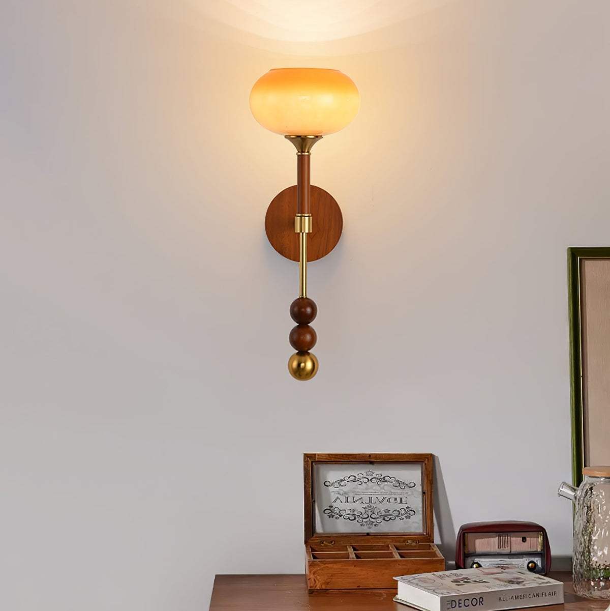 Hilda Roma Elegance Holz-Wandleuchte