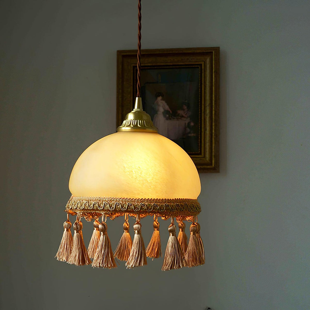 Fringe Tassels Messing Pendelleuchte
