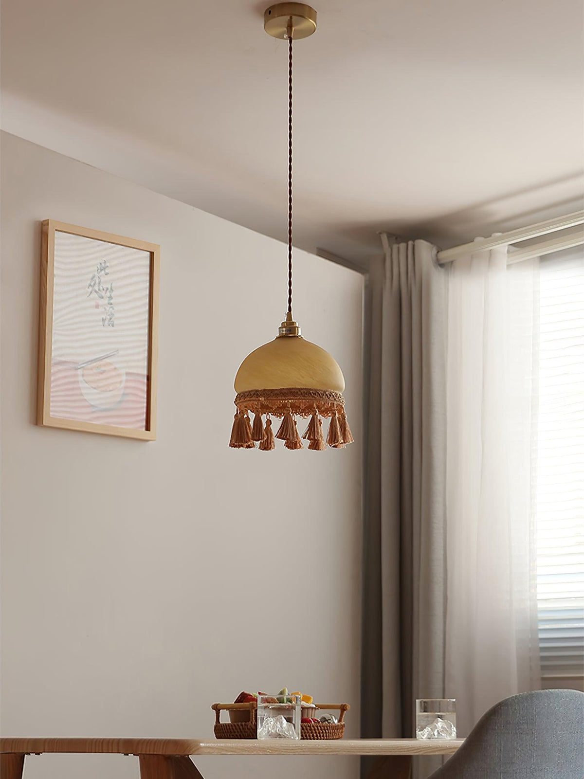 Fringe Tassels Messing Pendelleuchte