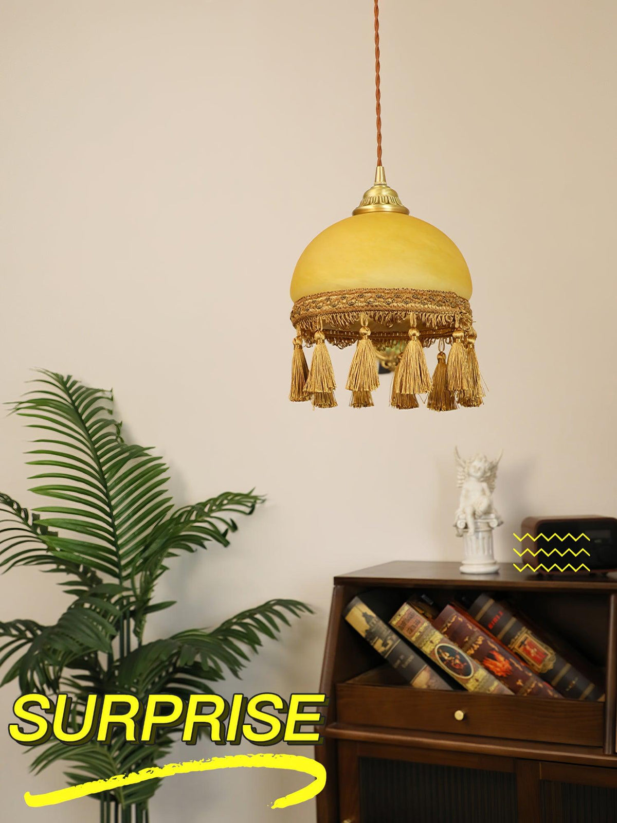 Fringe Tassels Messing Pendelleuchte