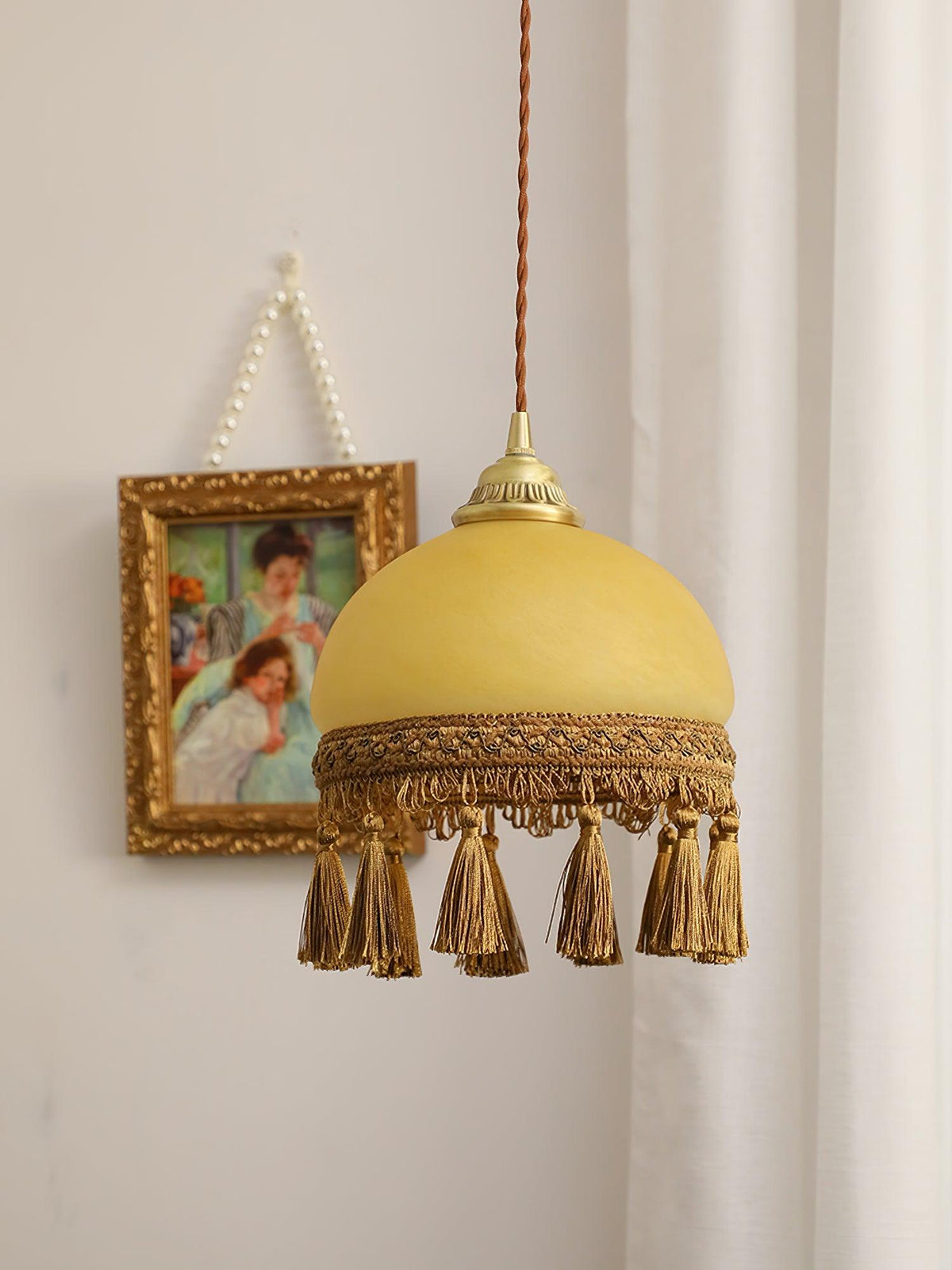 Fringe Tassels Messing Pendelleuchte