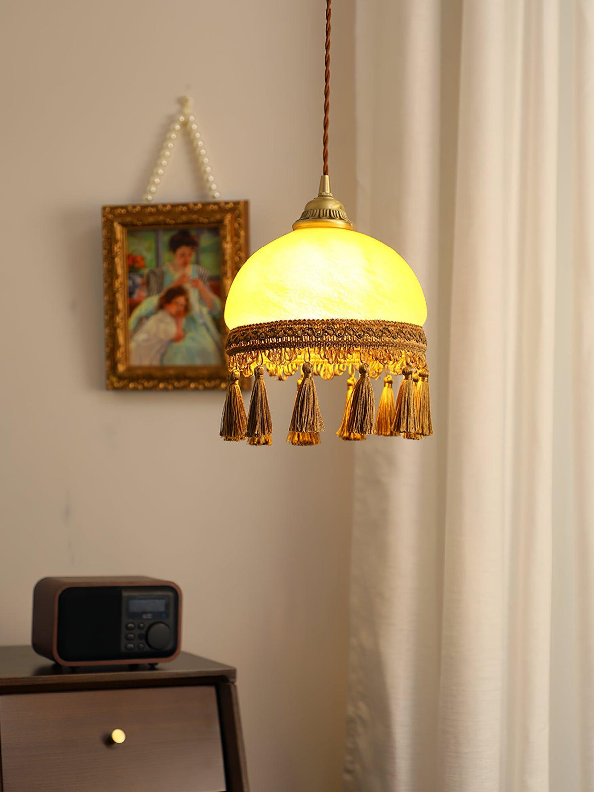 Fringe Tassels Messing Pendelleuchte
