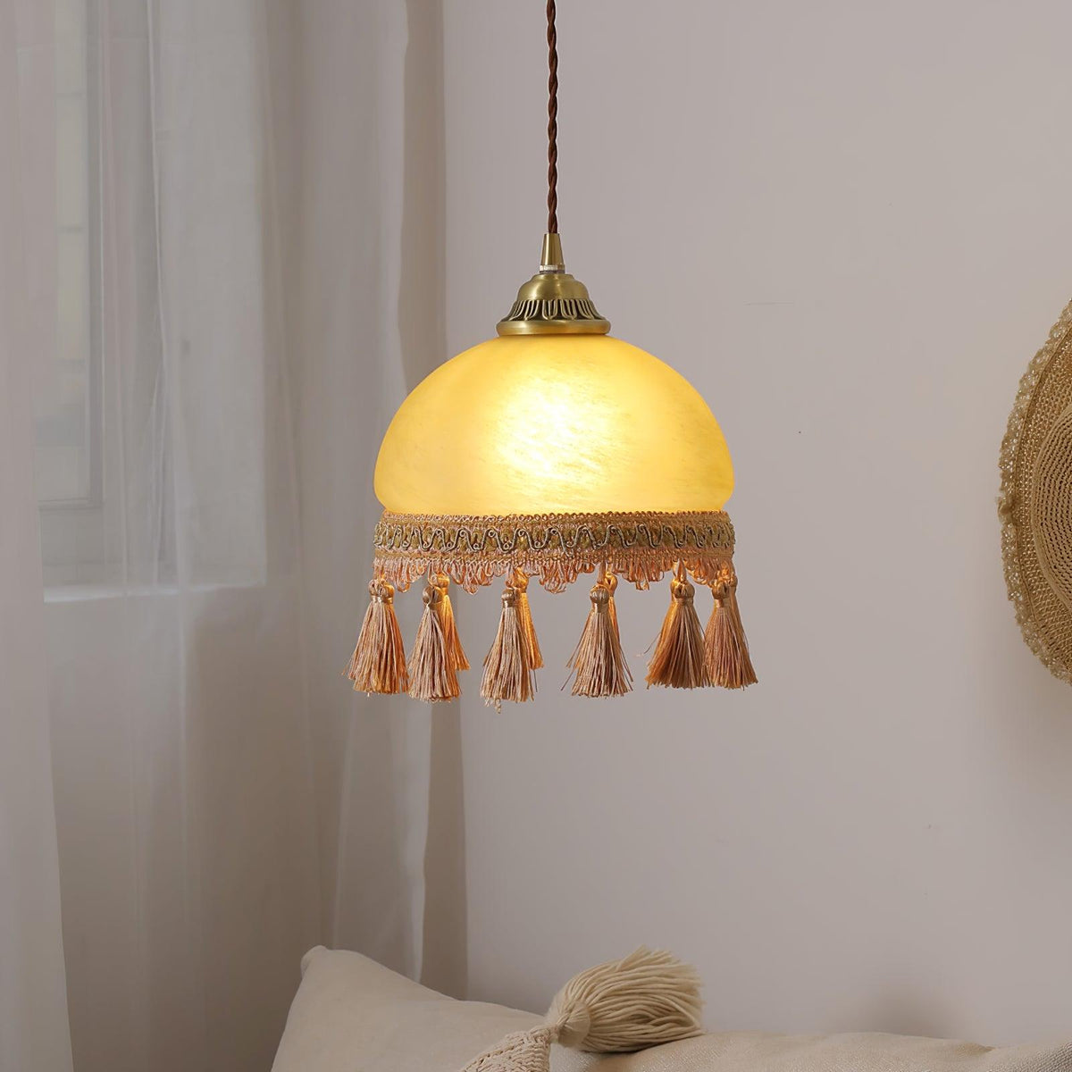Fringe Tassels Messing Pendelleuchte