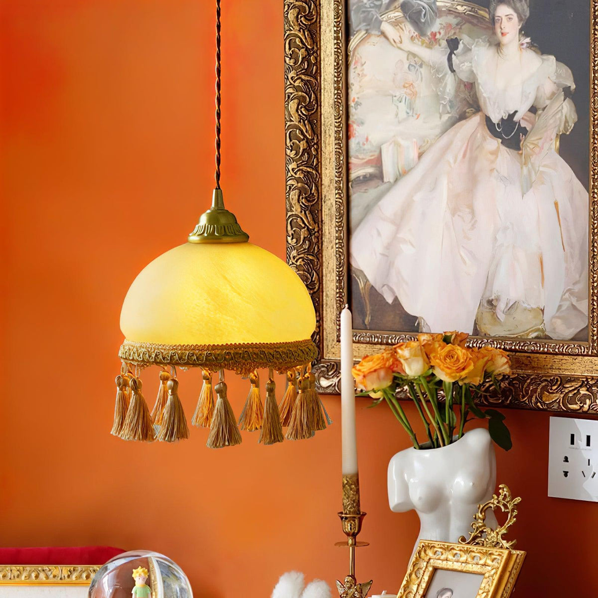 Fringe Tassels Messing Pendelleuchte