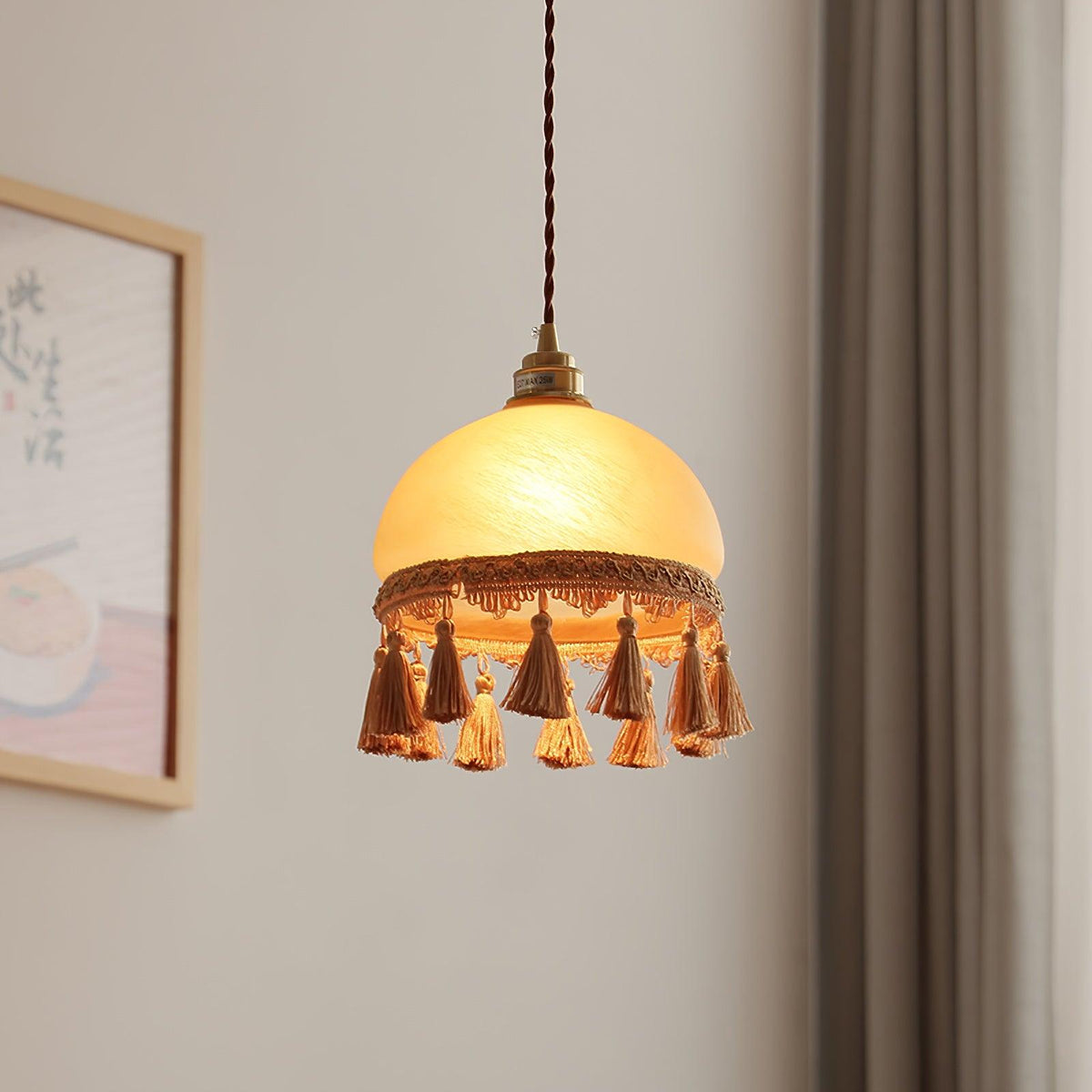 Fringe Tassels Messing Pendelleuchte